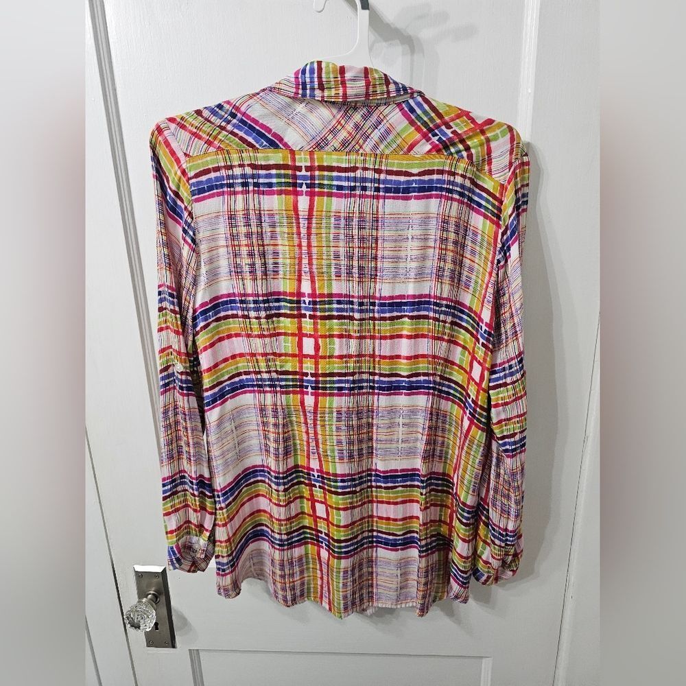 Cabi Multi-Colored Button-Down Blouse Size Medium - image 2